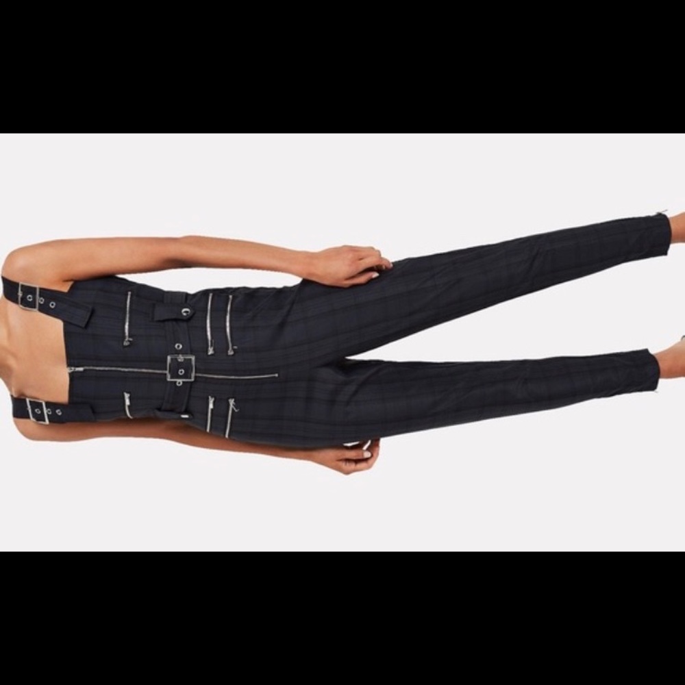 WeWoreWhat navy MOTO OVERALLS